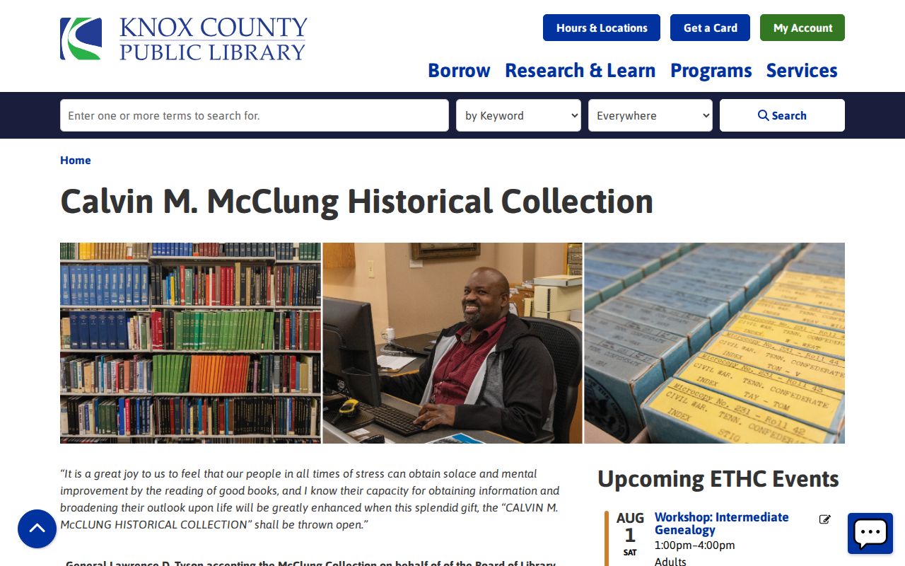 Tennessee people directories Knoxville McClung historical collection