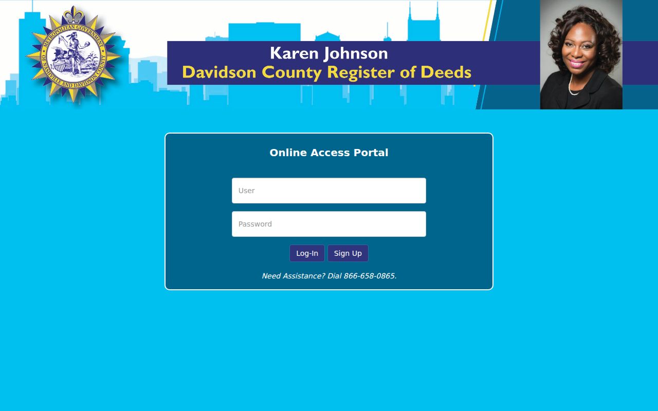 Tennessee public records deed portal login for Davidson County