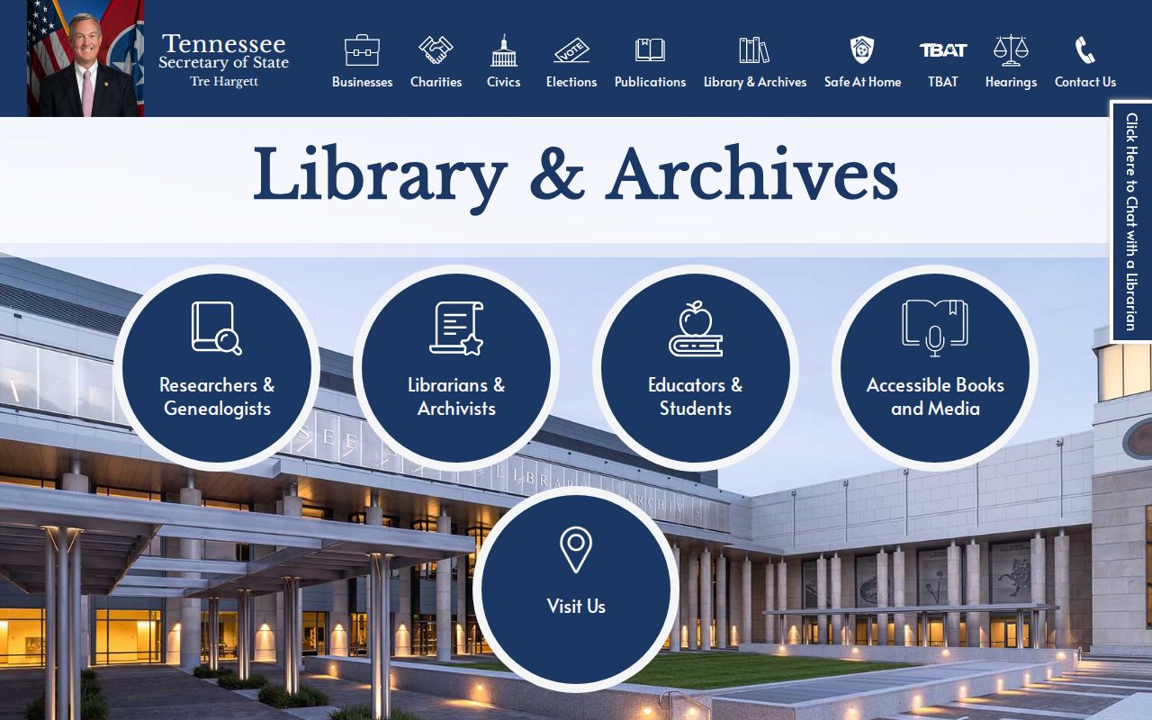 Tennessee people search state library archive directories